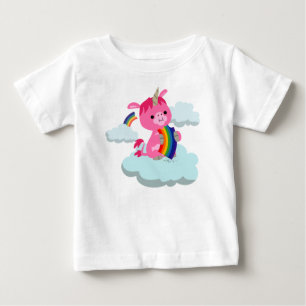 Pequeña camiseta de unicornio Personalizado que co