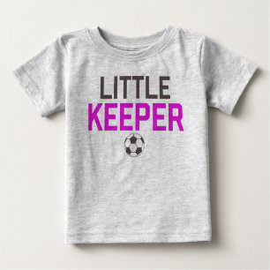 Pequeña camiseta del bebé de la meta del fútbol