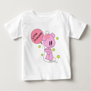 Pequeña camiseta del oso de peluche del rosa de la