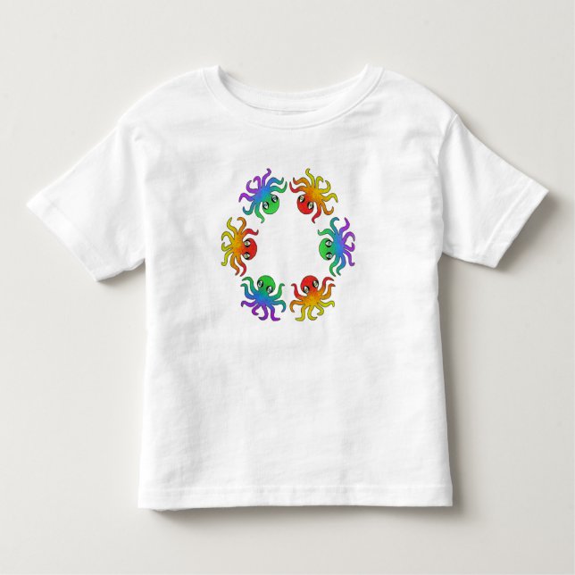Pequeña camiseta - Octopus degradado (blanco) (Anverso)