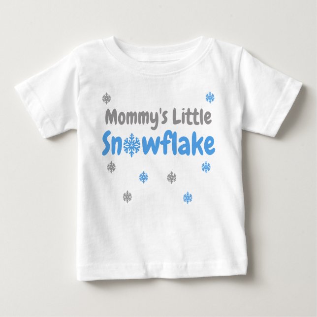 Pequeña camiseta para bebé con copo de nieve (Anverso)