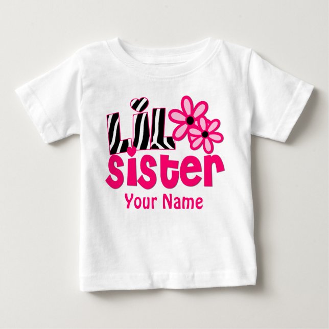 Pequeña camiseta personalizada de cebra rosa (Anverso)