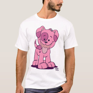 Pequeña camiseta rosada de los niños del perrito