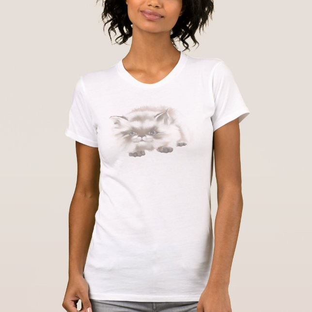 Pequeña camiseta triste del gatito (Anverso)