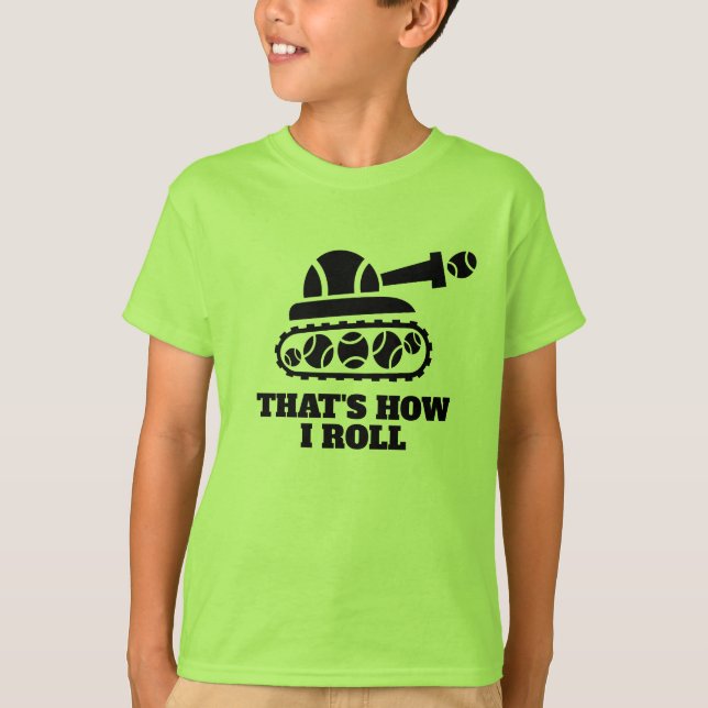 Pequeña camiseta verde de tenis para niños (Anverso)