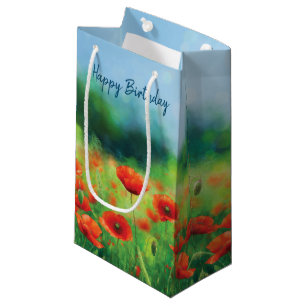 Pequeña Campo colorido con cachorros Bolsa de regalo peque