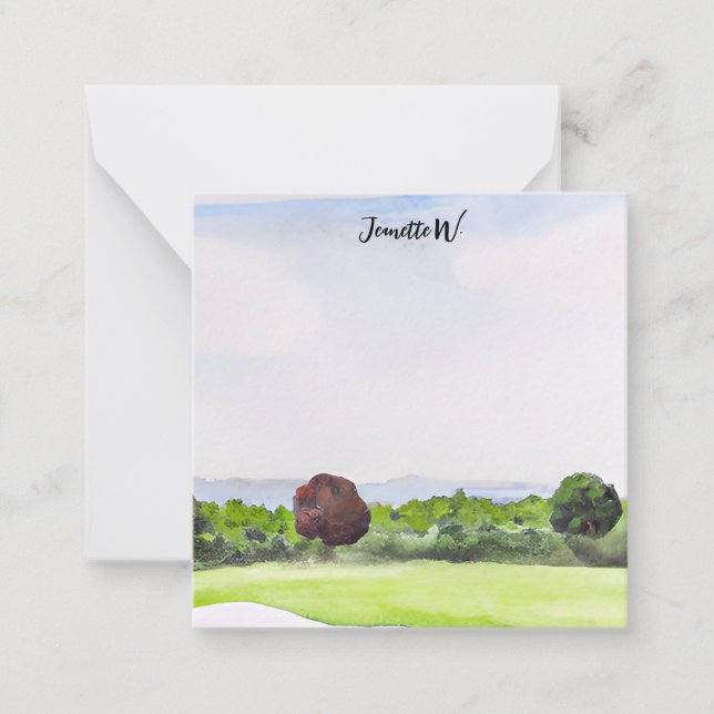 Pequeña Campo de golf con tarjeta de identificación de gol (Anverso)