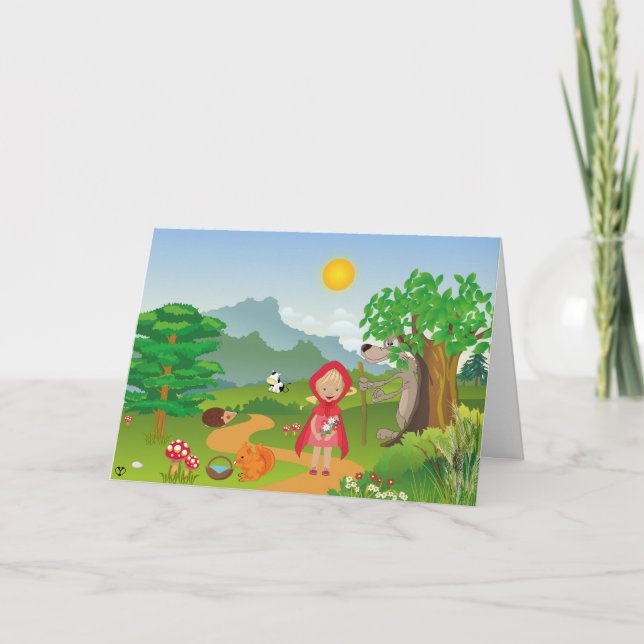 Pequeña Caperucita Roja, Tarjeta de Saludo (Anverso)