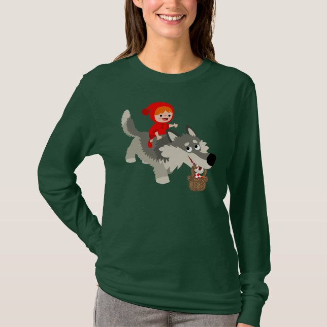 Pequeña Caperucita Roja Y La Camiseta De Las Mujer (Anverso)