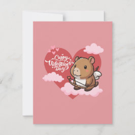 Pequeña Cappy San Valentín | Tarjeta Cupido Capybara