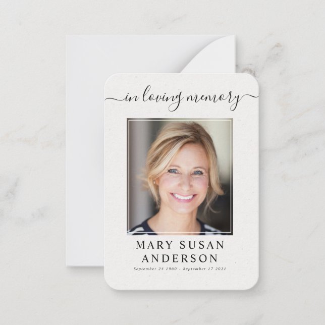 Pequeña Cardinal Funeral Memorial Foto Tarjeta de Oración (Anverso)