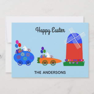 Pequeña Carros de carreras de conejo de Pascua #1 tarjeta 