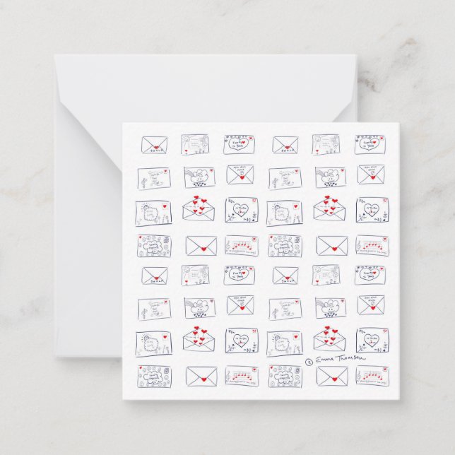 Pequeña Cartas de amor directamente desde la tarjeta plana (Anverso)