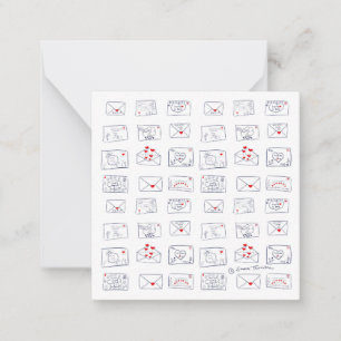 Pequeña Cartas de amor directamente desde la tarjeta plana