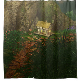Pequeña casa en la cortina de ducha de Big Woods