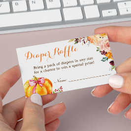 Pequeña Chica de calabaza Baby Shower Diaper Raffl