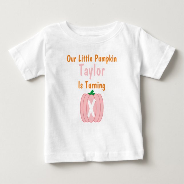 Pequeña Chica de calabaza Cumpleaños Camiseta bebé (Anverso)