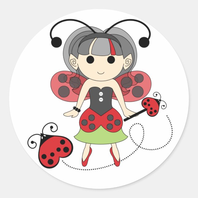 Pequeña Chica de Miss Ladybug Pegatinas de Fairy B (Anverso)