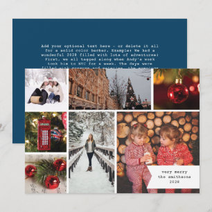 Pequeña cinta multi foto azul Navidad