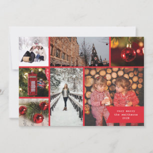 Pequeña cinta multi foto Navidad Cuadro Rojo