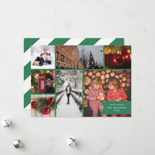Pequeña cinta multi foto Navidad franja verde