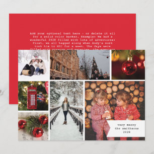 Pequeña cinta multi foto roja Navidad
