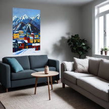 Pequeña ciudad norteamericana en la montaña | Arte