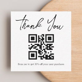 Pequeña Código QR minimalista Tarjeta de agradecimiento po