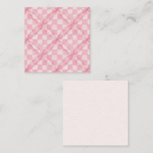 Pequeña COLCHA DE VERIFICACIÓN ROSA 2.5x2.5 Tarjeta plana