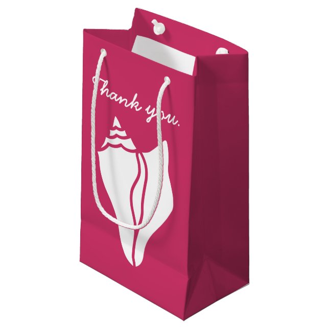 Pequeña Conchas de Verano en Bolsa de Regalo de Frambuesa (Angulo Anverso)