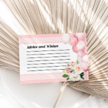 Consejos y deseos de tarjeta Baby Shower rosa