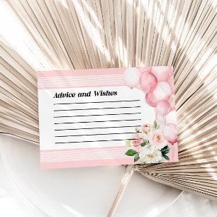 Pequeña Consejos y deseos de tarjeta Baby Shower rosa