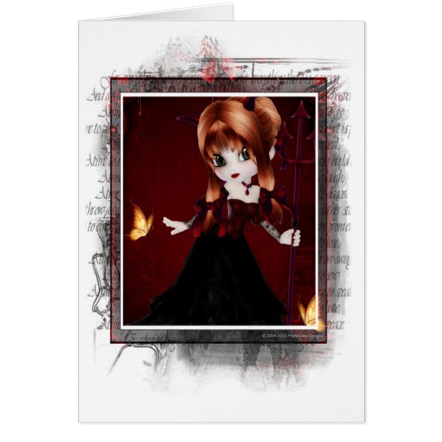 Pequeña Cookie Devil Chica Diseño 3 Tarjeta de fan (Frente)