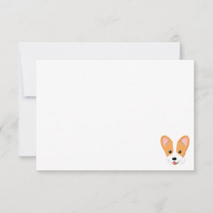 Pequeña Corgi de Dibujos Animados Tarjeta en Blanco Person