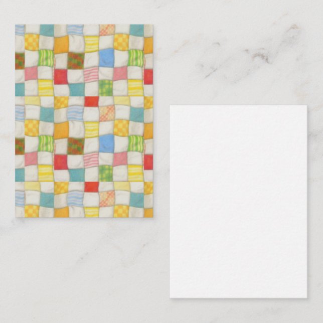 Pequeña CRAZY QUILT 3.5x2.5 Tarjeta plana / vertical (Anverso / Reverso)