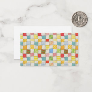 Pequeña CRAZY QUILT 3.5x2 Tarjeta plana / Horizontal