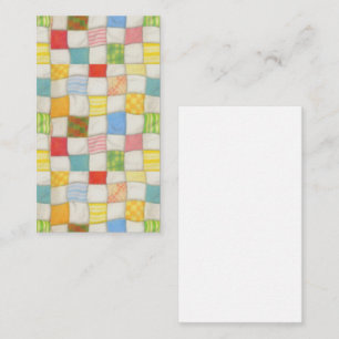 Pequeña CRAZY QUILT 3.5x2 Tarjeta plana / Vertical