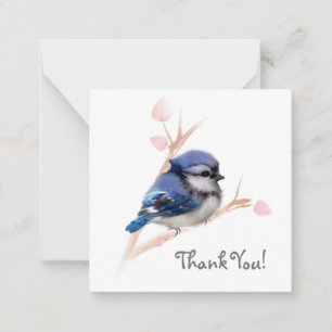 Pequeña Cuidada tarjeta de agradecimiento al Jay azul Bird