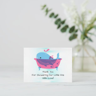 Pequeña Cute Blue Whale Tarjeta de agradecimiento