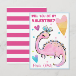 Pequeña Cute dinosaurio tarjeta de San Valentín para los n