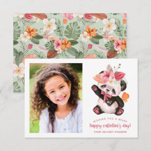 Pequeña Cute Tropical Panda Niños Foto Tarjeta de San Vale