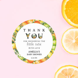 Pequeña Cutie Baby Shower Gracias Pegatina