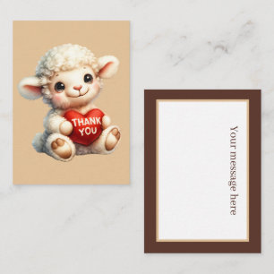 Pequeña Cuto gracias añadir mensaje cordero Tarjeta de not