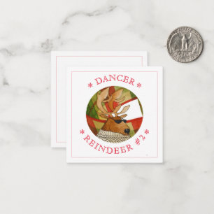 Pequeña DANCER REINDER Tarjeta plana cuadrada de 2,5"