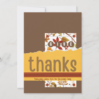 Pequeña Dé gracias tarjeta de felicitación de Acción de Gr