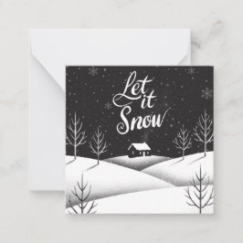 Pequeña Deja que nieva la tarjeta mini-Navidades en blanco
