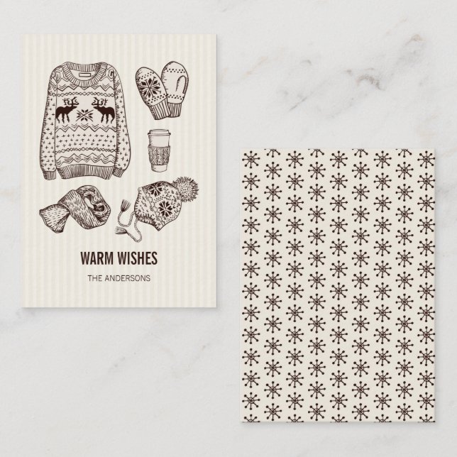 Pequeña Deseos Cálidos Holiday Essentials Mini tarjeta de  (Anverso / Reverso)