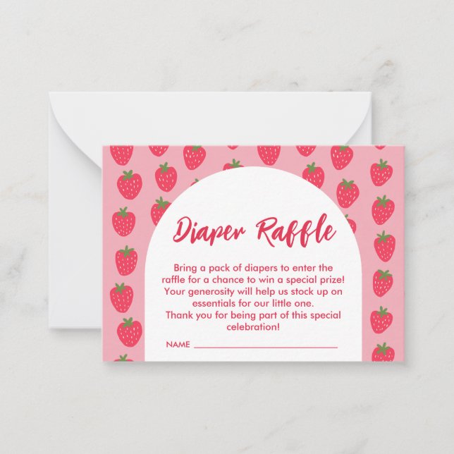 Pequeña Diaper Raffle Berry Sweet Baby Cute Tarjeta de not (Anverso)