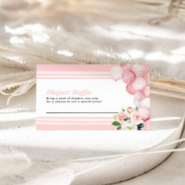 Pequeña Diaper Raffle Tarjeta Baby Shower Rosa