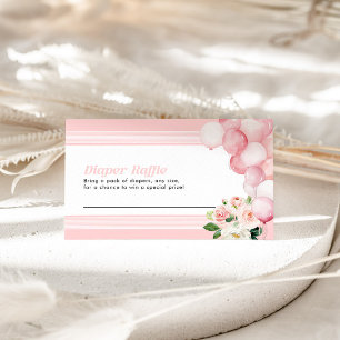 Pequeña Diaper Raffle Tarjeta Baby Shower Rosa